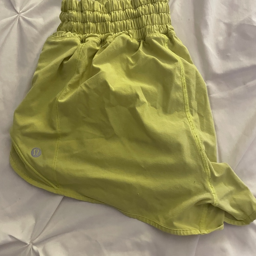 Lululemon Neon Yellow Hotty Hot Shorts 2.5